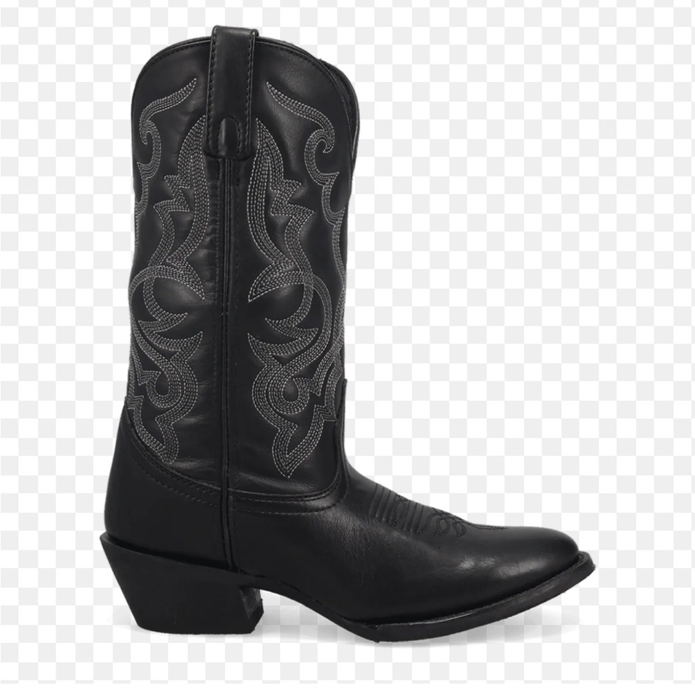 Laredo Black Boots Leather Maddie Ladies Snip Toe Western Cowgirl Sz 7 NEW